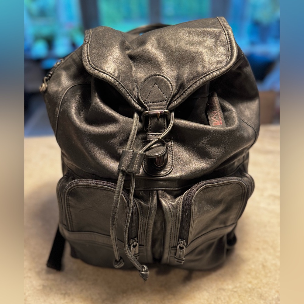 Tumi soft Nappa leather black backpack